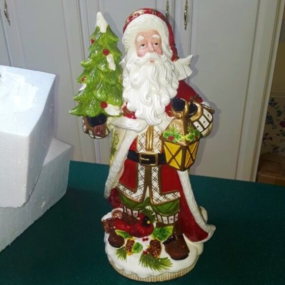Vintage Cracker Barrel "Season of Peace" Decorative Santa Vase NWT HARD TO FIND - Picture 1 of 16
